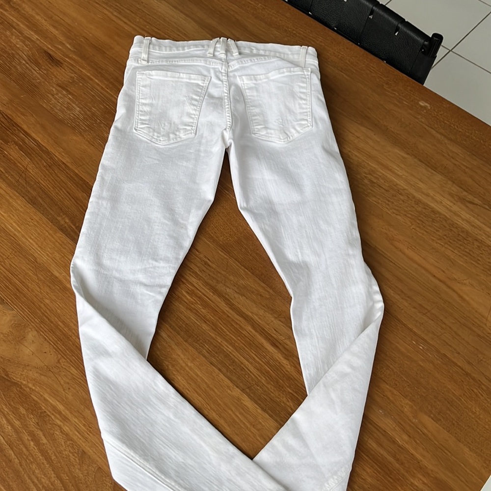 WHITE MCGUIRE SIZE 25 BUTTONFLY SKINNY LEG STRETCH WHITE JEAN